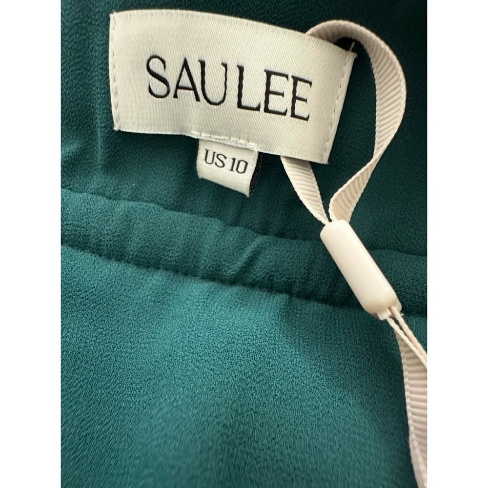 NWT SAU LEE Sabrina Tulle Ruffle Gown in Emerald Green Size 10 - Picture 13 of 16